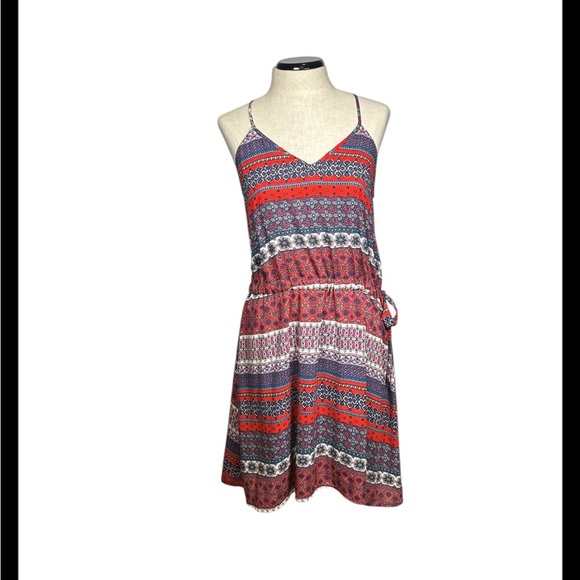 Collective Concepts Red and Blue/Striped Spaghetti Strap Sundress. Size S. - Picture 1 of 8